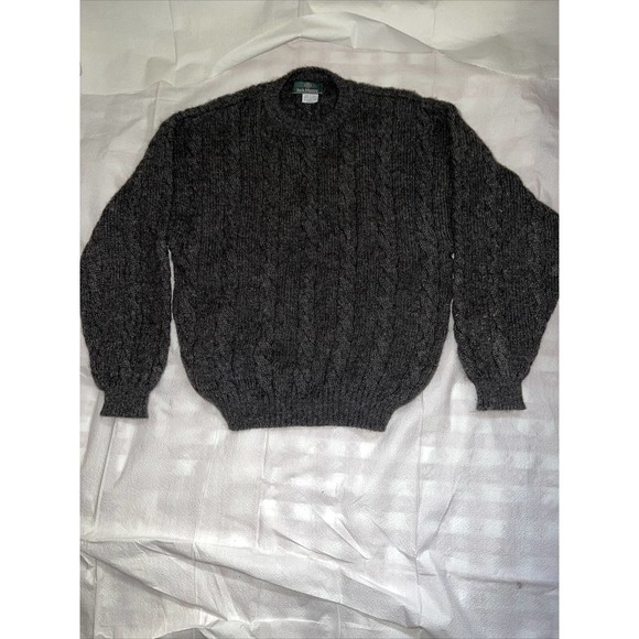 VINTAGE Jack Henry Alpaca Cable Knit Sweater Blue Men's Medium Pullover - Picture 2 of 7